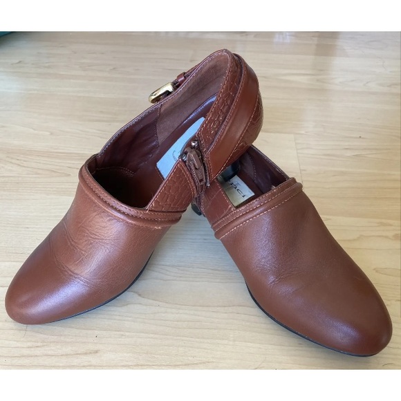 AJ Valenci Mahogany Leather Zip & Buckle Shoe Boots Shooties Women's 6 - Picture 9 of 10